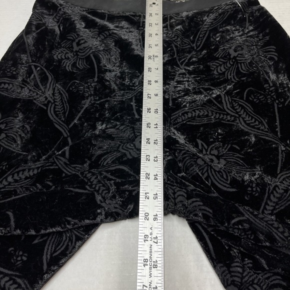 Ted Baker Pants Womens 8-10 Black Burnout Velvet Pull On Wide Leg Event Cocktail - Picture 7 of 11